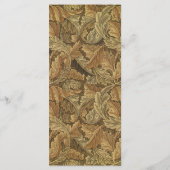 Antiek Victoriaans Warm Autumn Leaves Wedding Menu (Achterkant)