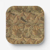 Antiek Victoriaans Warm Autumn Leaves Wedding Papieren Bordje (Voorkant)