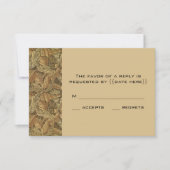 Antiek Victoriaans Warm Autumn Leaves Wedding RSVP Kaartje (Voorkant)