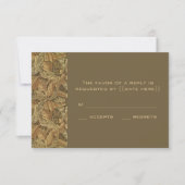 Antiek Victoriaans Warm Autumn Leaves Wedding RSVP Kaartje (Voorkant)