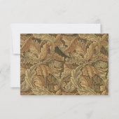 Antiek Victoriaans Warm Autumn Leaves Wedding RSVP Kaartje (Achterkant)