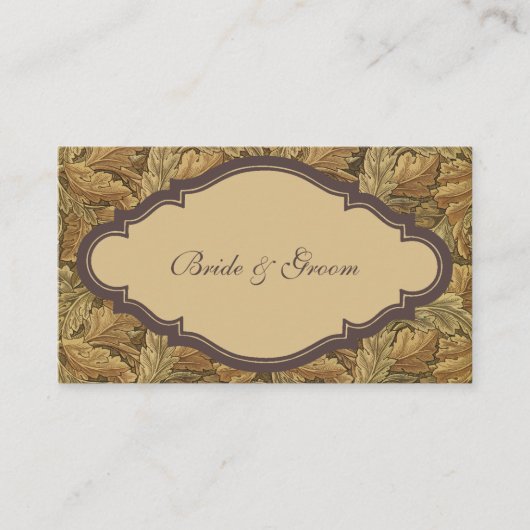 Antiek Victoriaans warme herfstbladeren Informatiekaartje (Voorkant)