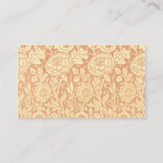 Antiek Victoriaans William Morris Carnors Rozen Visitekaartje (Achterkant)
