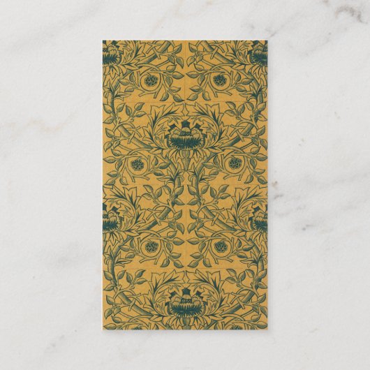Antiek Victoriaans William Morris Floral Pattern Visitekaartje (Achterkant)