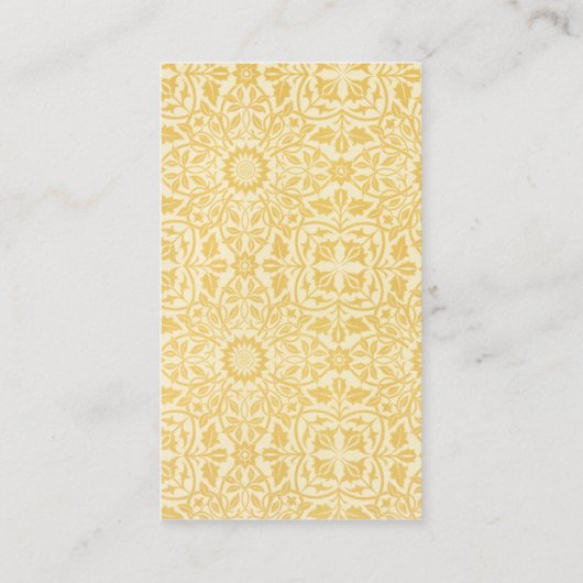 Antiek Victoriaans William Morris Flowers Floral Visitekaartje (Achterkant)