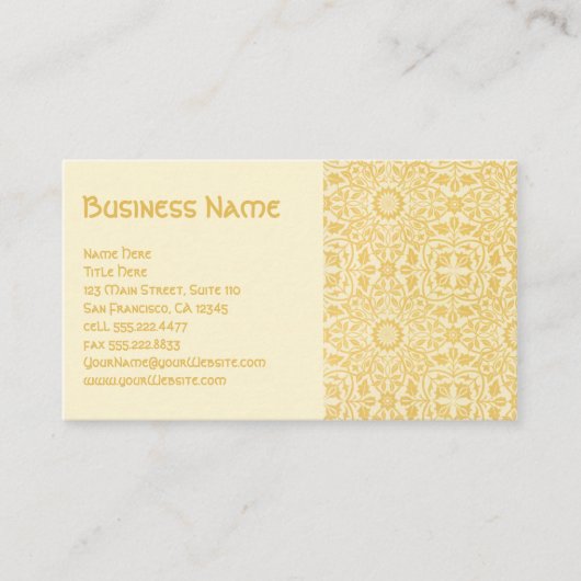 Antiek Victoriaans William Morris Flowers Floral Visitekaartje (Voorkant)