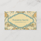 Antiek Victoriaans William Morris Flowers Floral Visitekaartje (Voorkant)