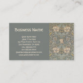 Antiek Victoriaans William Morris Flowers Floral Visitekaartje (Voorkant)