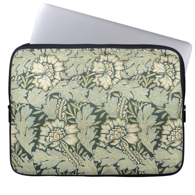 Antiek Victoriaans William Morris Garden Flowers Laptop Sleeve (Voorkant)
