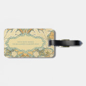 Antiek Victoriaans William Morris St. James Floral Bagagelabel (Achterkant horizontaal)