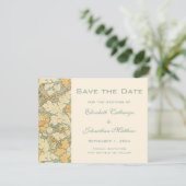 Antiek Victoriaans William Morris St. James Floral Save The Date (Staand voorkant)
