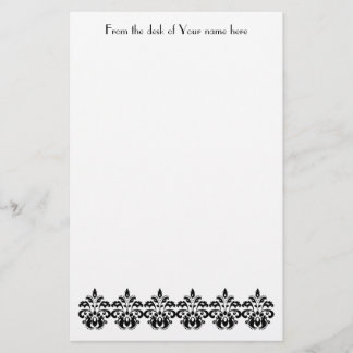 Antiek Victoriaans  zwart damast patroon Briefpapier