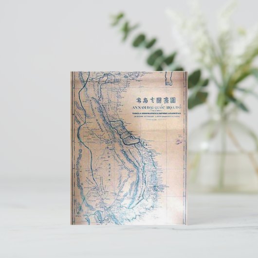 Antiek Vietnamese kaart (Staand voorkant)