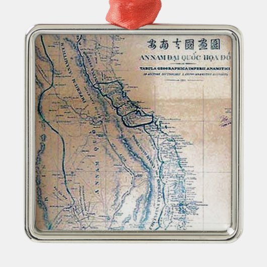 Antiek Vietnamese kaart Metalen Ornament (Voorkant)