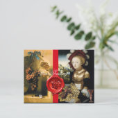 ANTIEK VINEYARD DRUIVEN EN WIJN, RODE WAXZETELS BRIEFKAART (Staand voorkant)