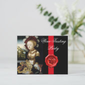 ANTIEK VINEYARD DRUIVEN EN WIJN, RODE WAXZETELS BRIEFKAART (Staand voorkant)