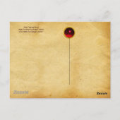 ANTIEK VINEYARD DRUIVEN EN WIJN, RODE WAXZETELS BRIEFKAART (Achterkant)