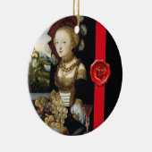 ANTIEK VINEYARD DRUIVEN EN WIJN, RODE WAXZETELS KERAMISCH ORNAMENT (Rechts)