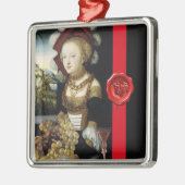 ANTIEK VINEYARD DRUIVEN EN WIJN, RODE WAXZETELS METALEN ORNAMENT (Links)