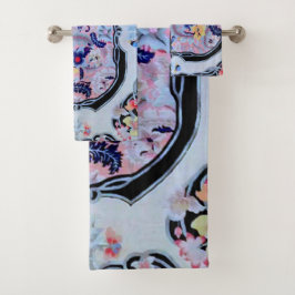 Antiek Vintage Art Deco Floral Bad Handdoek