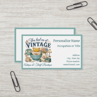 Antiek & Vintage Boetiek Tweedehandswinkel Visitekaartje