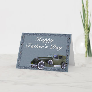 Antiek Vintage Car Happy Vaderdag Kaart
