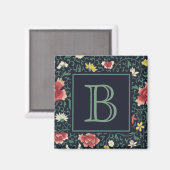 Antiek Vintage Mooie Bloem Initialen Magneet (Voorkant / Achterkant)