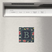 Antiek Vintage Mooie Bloem Initialen Magneet (Insitu (Vaatwasser))