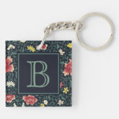 Antiek Vintage Mooie Bloem Initialen Sleutelhanger (Achterkant)