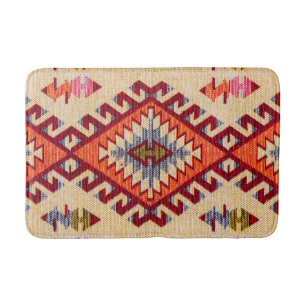 Antiek Vintage Oriëntaals Rood Beige Kilim Turks Badmat