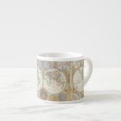 Antiek Vintage van de Wereld reiskaart Espresso Kop (Voorkant rechts)