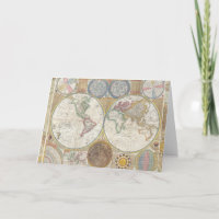 Antiek Vintage van de Wereld reiskaart
