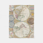 Antiek Vintage van de Wereld reiskaart Fleece Deken (Voorkant)