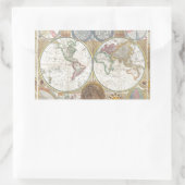 Antiek Vintage van de Wereld reiskaart Rechthoekige Sticker (Tas)