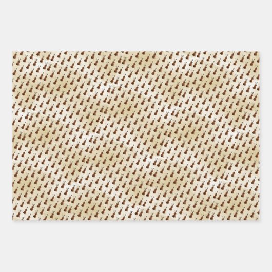 Antiek Violin Musical Instrument Pattern Inpakpapier Vel (Voorkant 2)