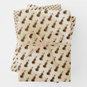 Antiek Violin Musical Instrument Pattern Inpakpapier Vel (In situ)