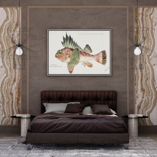 Antiek vis Neosebastes Scorpaenoides 1808 Poster