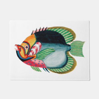 Antiek visdeuromat deurmat