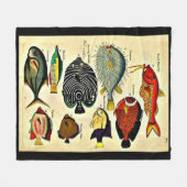 antiek visdruk fleece deken (Voorkant (Horizontaal))