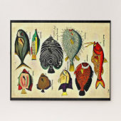 antiek visdruk legpuzzel (Horizontaal)