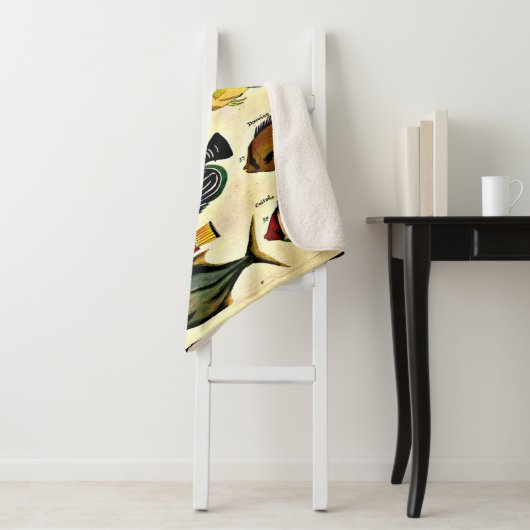 antiek visdruk sherpa deken (In situ)