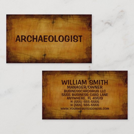 Antiek Visitekaartje van de archeoloog (Voorkant / Achterkant)