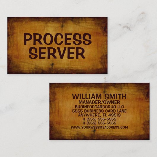 Antiek Visitekaartje van processerver (Voorkant / Achterkant)