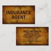 Antiek Visitekaartje van verzekeringsagent (Voorkant / Achterkant)