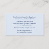 Antiek visitekaartje voor horloge-reparatie (Achterkant)