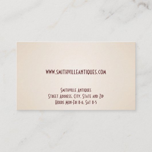 Antiek Visitekaartje voor meubelen (Achterkant)