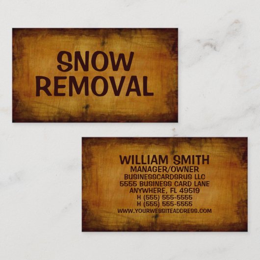 Antiek Visitekaartje voor sneeuwruimen (Voorkant / Achterkant)