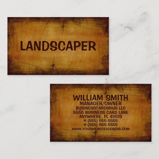 Antiek Visitekaartje voor tuinarchitect (Voorkant / Achterkant)
