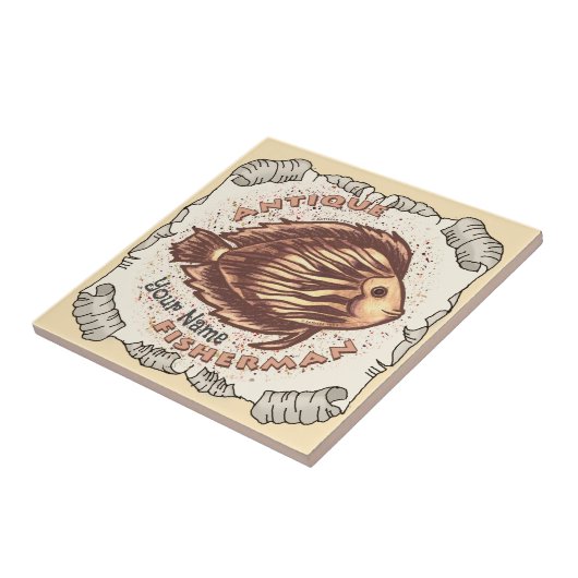 Antiek visser tegeltje (Zijkant)