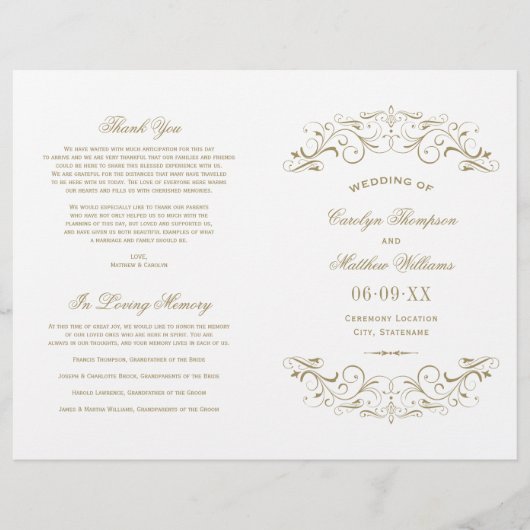  Antiek Vlaamse Wedding Ceremony-programma's (Voorkant)